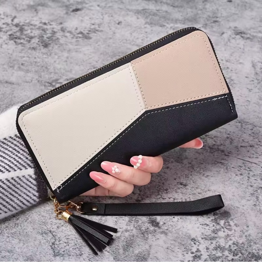 Elegant Women's Tri-Color Wallet